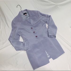 Lavender Silk Suit Set - Short Skirt & Long Jacket